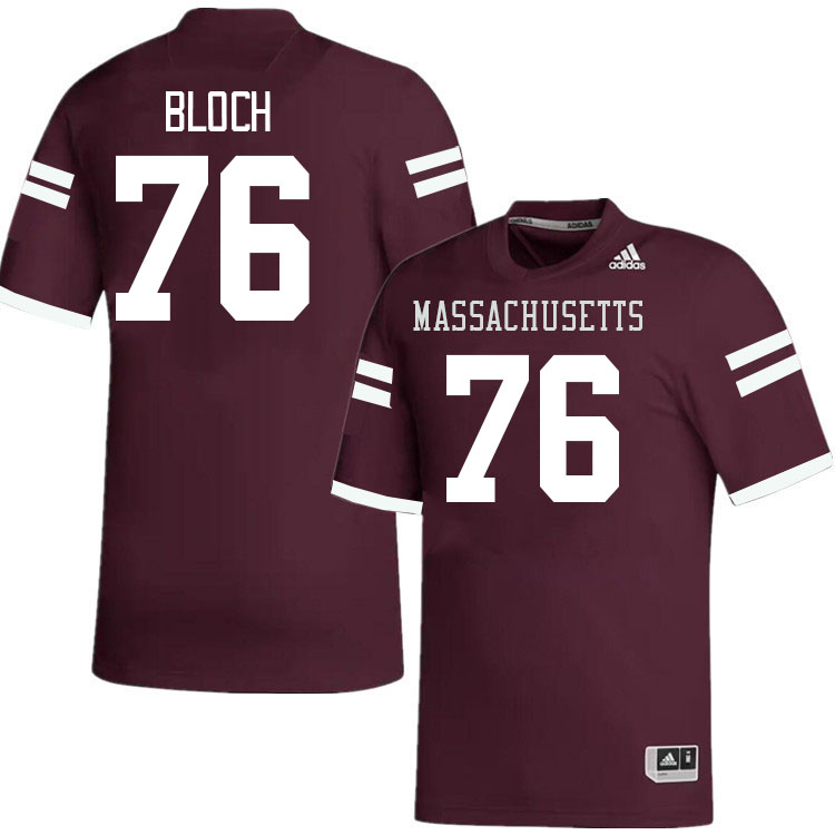 Massachusetts Minutemen #76 Riley Bloch College Football Jerseys Stitched-Maroon